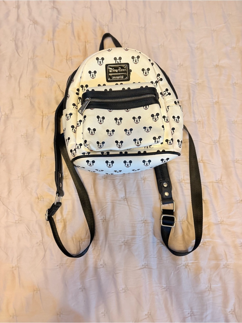 Loungefly Disney Mickey Mouse Faces Mini Backpack Disney Parks Black & White